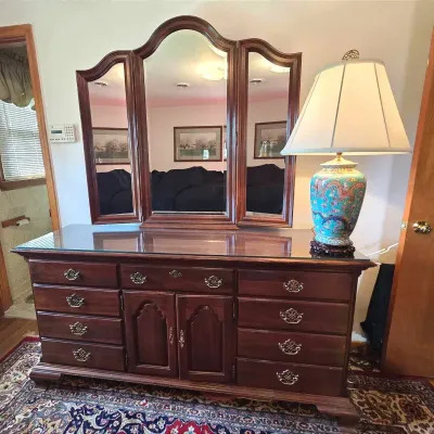 Jamestown Sterling Long Dresser with Mirror 