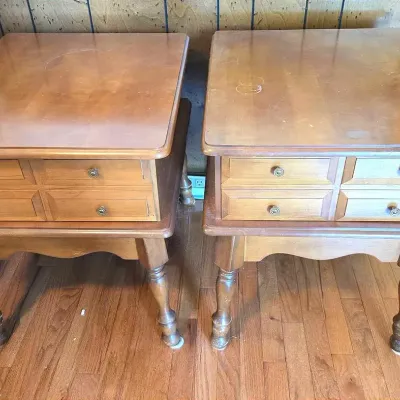 2 Vintage End Tables & Coffee Table 
