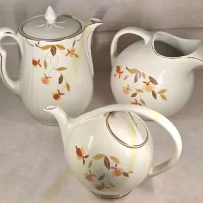 Vintage Hall's Superior Quality Autumn Leaf (Jewel Tea) Ceramic Teapot Set