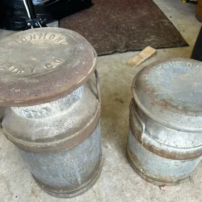 Richmond Dairy and Keystone Dairy Milk Cans 