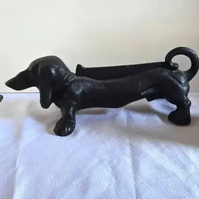 3 Cast Iron Vintage Dog: Boot Scraper & Banks