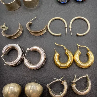 8 Pairs Of Sterling Silver Earrings