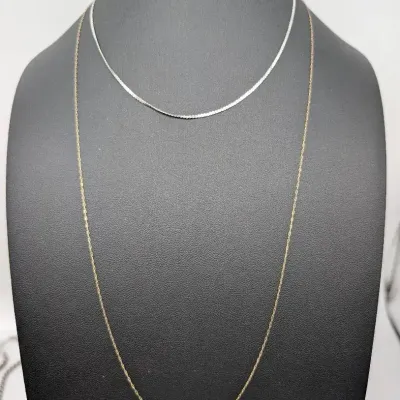 Two 14K Gold Chain Necklaces 
