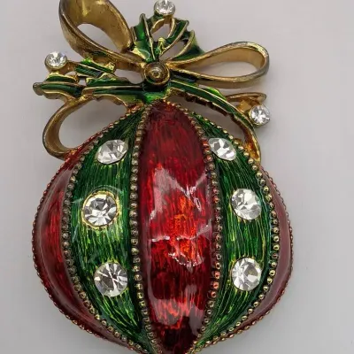Vintage Eisenberg Ice Christmas Ornament Brooch