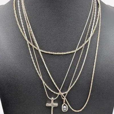 5 Sterling Silver Necklaces 