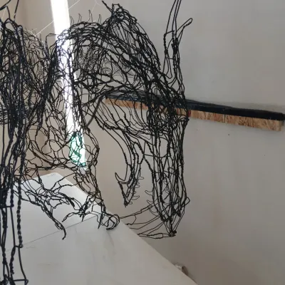 Sale Photo Thumbnail #28: 8 foot Elizabeth berrien wire sculpture 