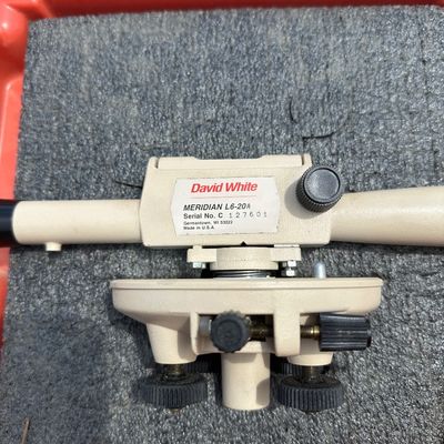 David White Meridian L6-20A Optical Level Surveying Kit with Tripod, Grade Rod & Case