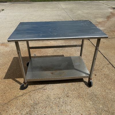 WSFAC NSF Stainless-Steel Commercial Work Table with Shelf and Casters