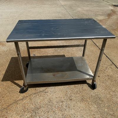 WSFAC NSF Stainless-Steel Commercial Work Table with Shelf and Casters