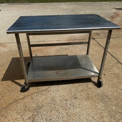 WSFAC NSF Stainless-Steel Commercial Work Table with Shelf and Casters