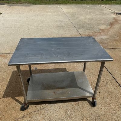 WSFAC NSF Stainless-Steel Commercial Work Table with Shelf and Casters