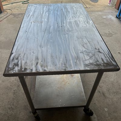 WSFAC NSF Stainless-Steel Commercial Work Table with Shelf and Casters