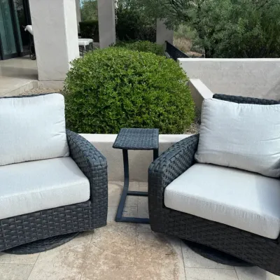Sale Photo Thumbnail #34: Lane venture faux rattan swivel rockers