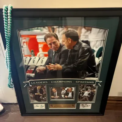 Sale Photo Thumbnail #12: Signed spartans tom izzo mark dantonio