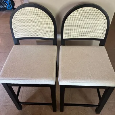 Sale Photo Thumbnail #73: Rattan back counter chairs