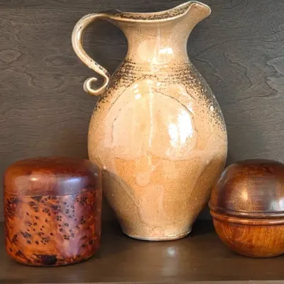 Sale Photo Thumbnail #52: Wood ceramic pottery