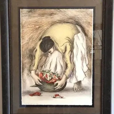 Sale Photo Thumbnail #17: Rc gorman giclee woman with chili peppers