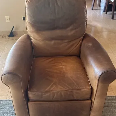 Sale Photo Thumbnail #114: Brown leather lee industry chair 2