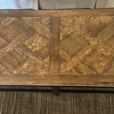 Sale Photo Thumbnail #16: Recycled wood iron coffee table