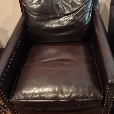 Sale Photo Thumbnail #109: Dark brown leather club chair 1