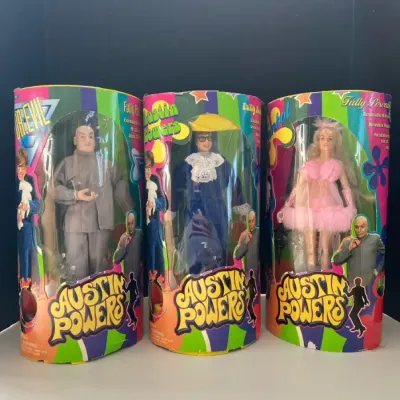 1998 Trendmasters Austin Powers, Dr. Evil And Fembot Posable Dolls 
