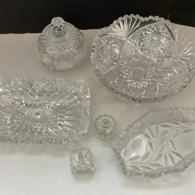 Cut Glass Bowl, Dishes and Mini Vessels