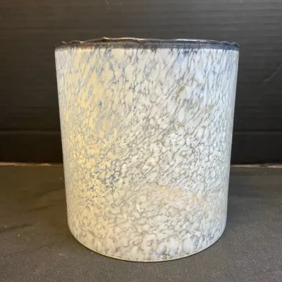 Decorated Glass Vase With White Detail