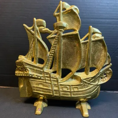 Vintage Cast Iron "Mayflower" Sailing Ship