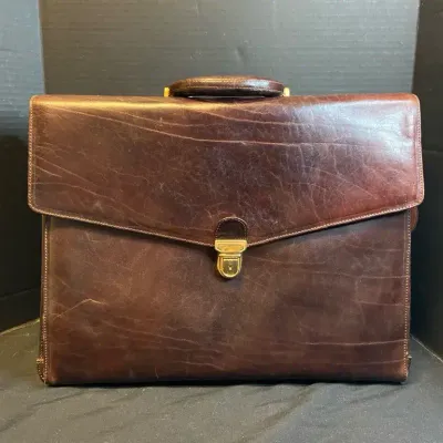 Unbranded Brown Leather Satchel With Shoulder Strap
