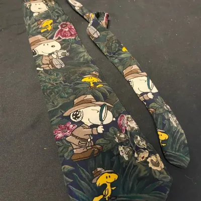 Peanuts Jungle Joe Cool Woodstock Silk Tie