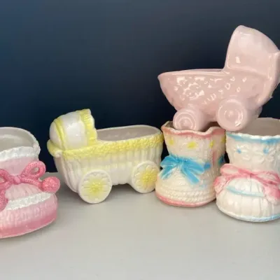 Vintage Nursery Ceramic Planters 