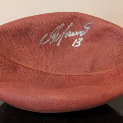 Football Autographed By Pro Football Hall of Fame Quarterback Dan Marino.