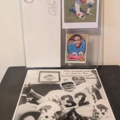 Collection Of Various O.J. Simpson Vintage Memorabilia, Autographed OJ Simpson Letter, Rookie Card