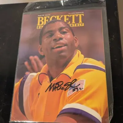 Copy of Beckett Basketball Monthly (Issue #13, August 1991), Signed By Magic Johnson