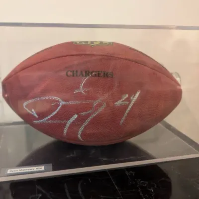 Official San Diego Chargers Football Signed By Running Back Ryan Mathews #24