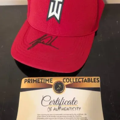 Red Nike Tiger Woods Legacy91 Golf Hat, Tiger Woods Signature On The Brim