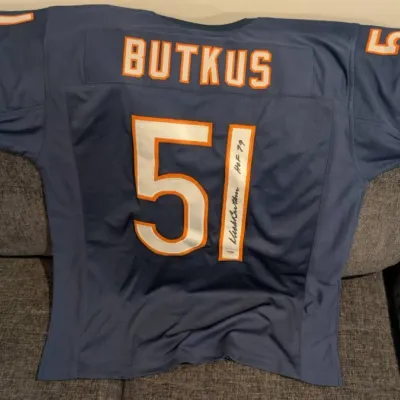 Chicago Bears Dick Butkus Signed Football Jersey