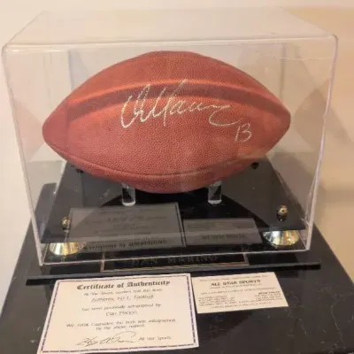 NFL football w Autograph & Jersey # "13" of Pro Football Hall of Fame quarterback Dan Marino