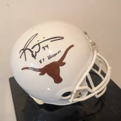 Autographed Texas Longhorns Football Helmet Signed by Ricky Williams, Star Running Back UN Texas