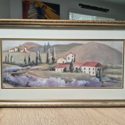 Landscape painting by C. Robinson ~ "Lavender"