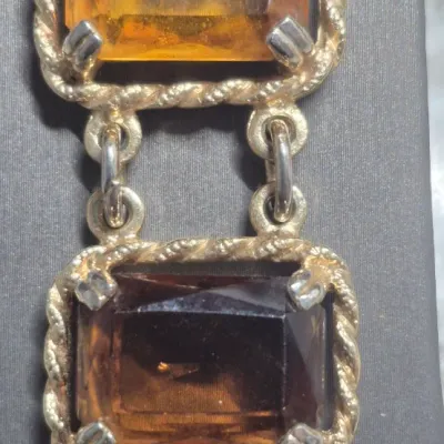 Vintage Sarah Coventry Canada Brown Orange Wild Honey Bracelet Signed & Earrings