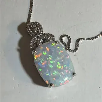 Opal Necklace Carat Solid Opal Pendant Sterling Silver~ 3.94 g 18 inch