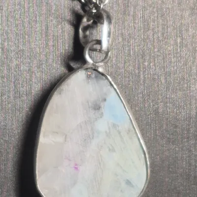 Sterling Silver Ethiopian Opal Tear Bali Pendant & Opal earrings