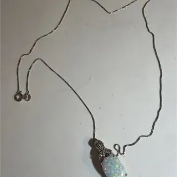 Opal Necklace Carat Solid Opal Pendant Sterling Silver~ 3.94 g 18 inch