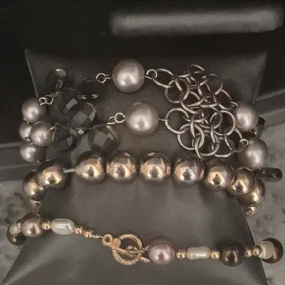 Lot gold tone 3 Necklaces & 3 Bracelets [ 6 PCs.]