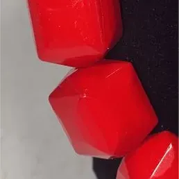 Graduated square red bead necklace