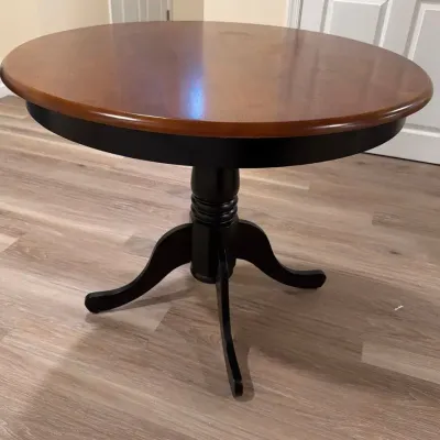 Round Black And Wood top Table 