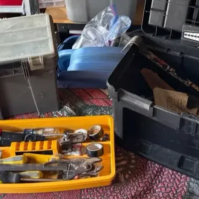2 Plastic Toolboxes W/ Tools
