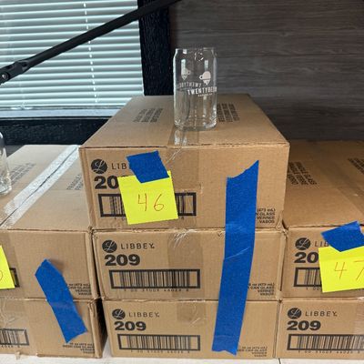 46 - Three Boxes of Branded 16oz Glasses