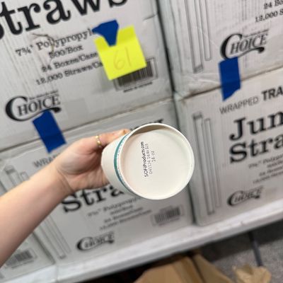 64 - 16oz Compostable Cups with Built In Lids